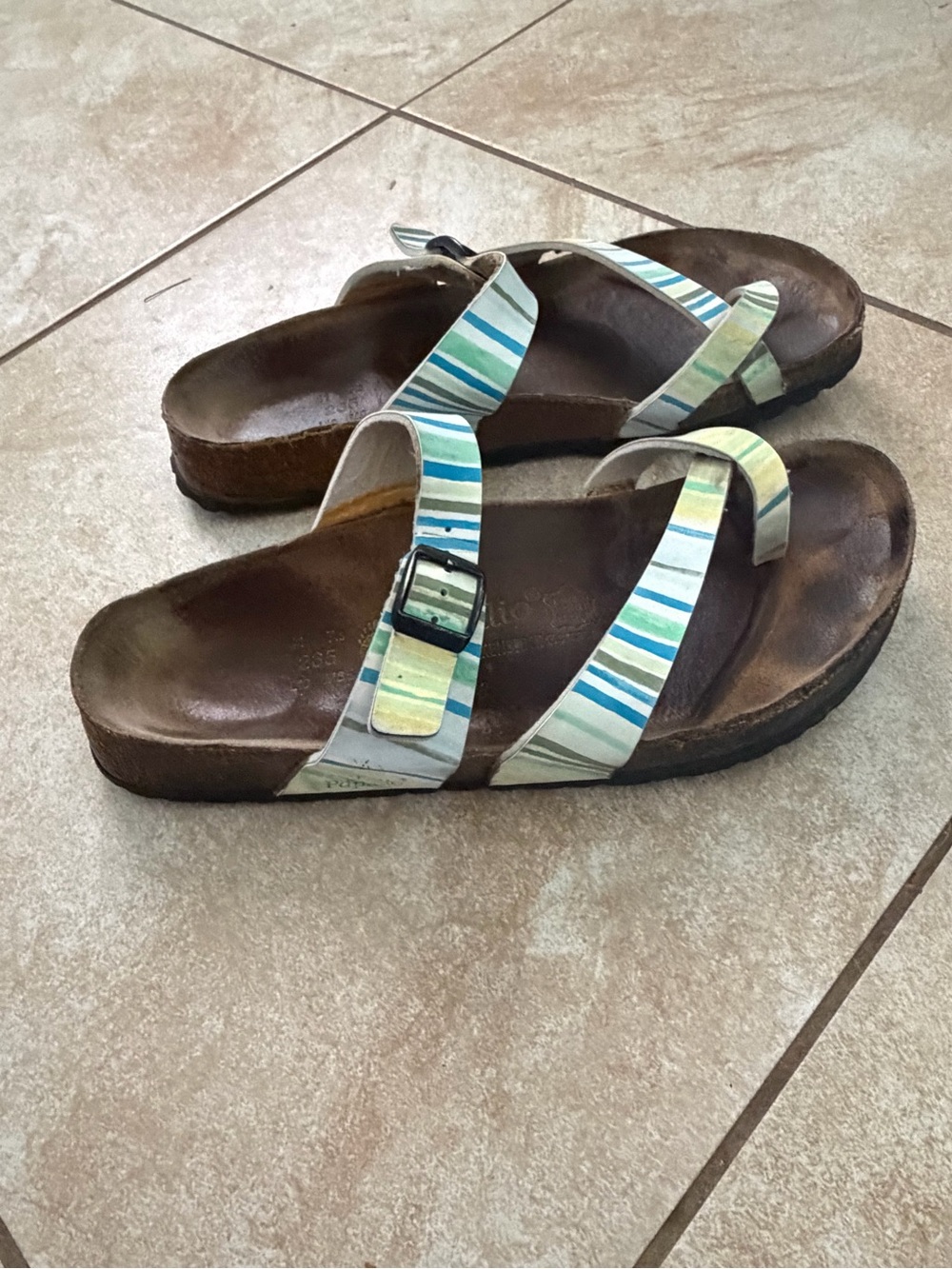 Birkenstock Papillio Womens Tabora Sandals green blue Size 10/41